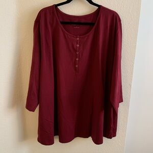 Catherine’s 3/4 sleeve top. Size 4X. 95% cotton 5% Spandex